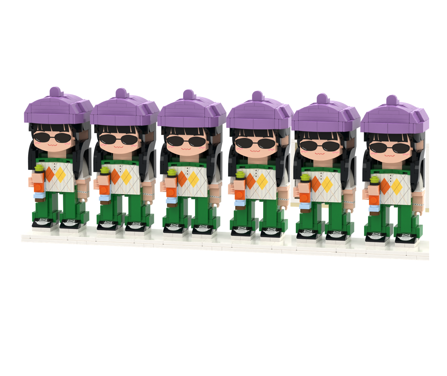 Customizable 6 People Custom Brick Figures Full Body Universal Interlocking Plastic Toy Gift For Family 