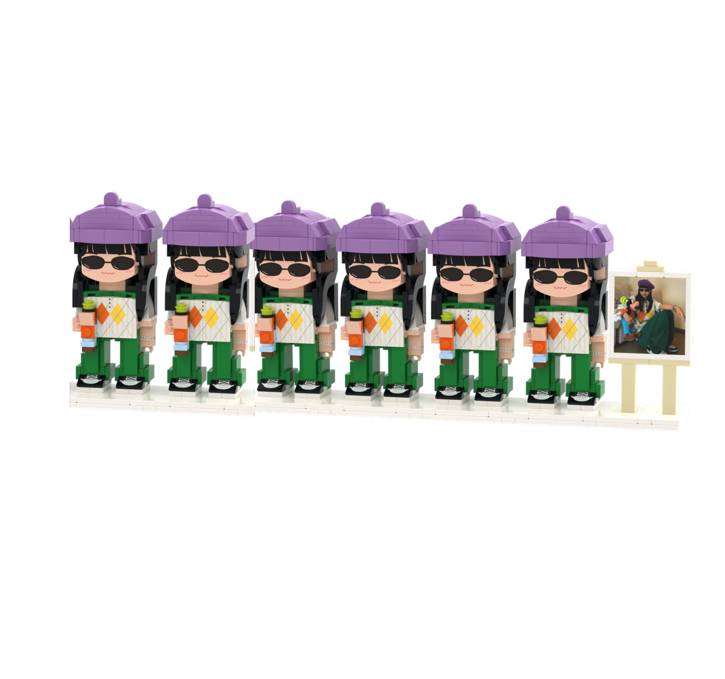 Customizable 6 People Custom Brick Figures Full Body Universal Interlocking Plastic Toy Gift For Family 