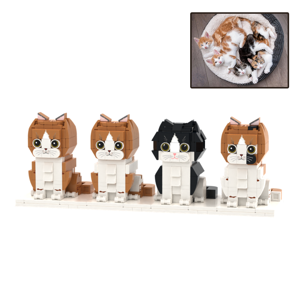 Persaonalized Cat Dog Full Body Brick Figures Pet Family Gift