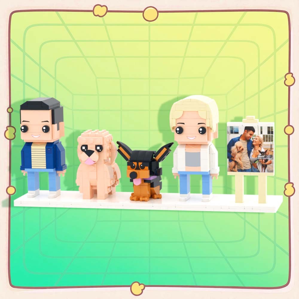 Customizable Full Body 2 People Brick Figures Persaonalized Brick Figures with  Pets Gift for Couple