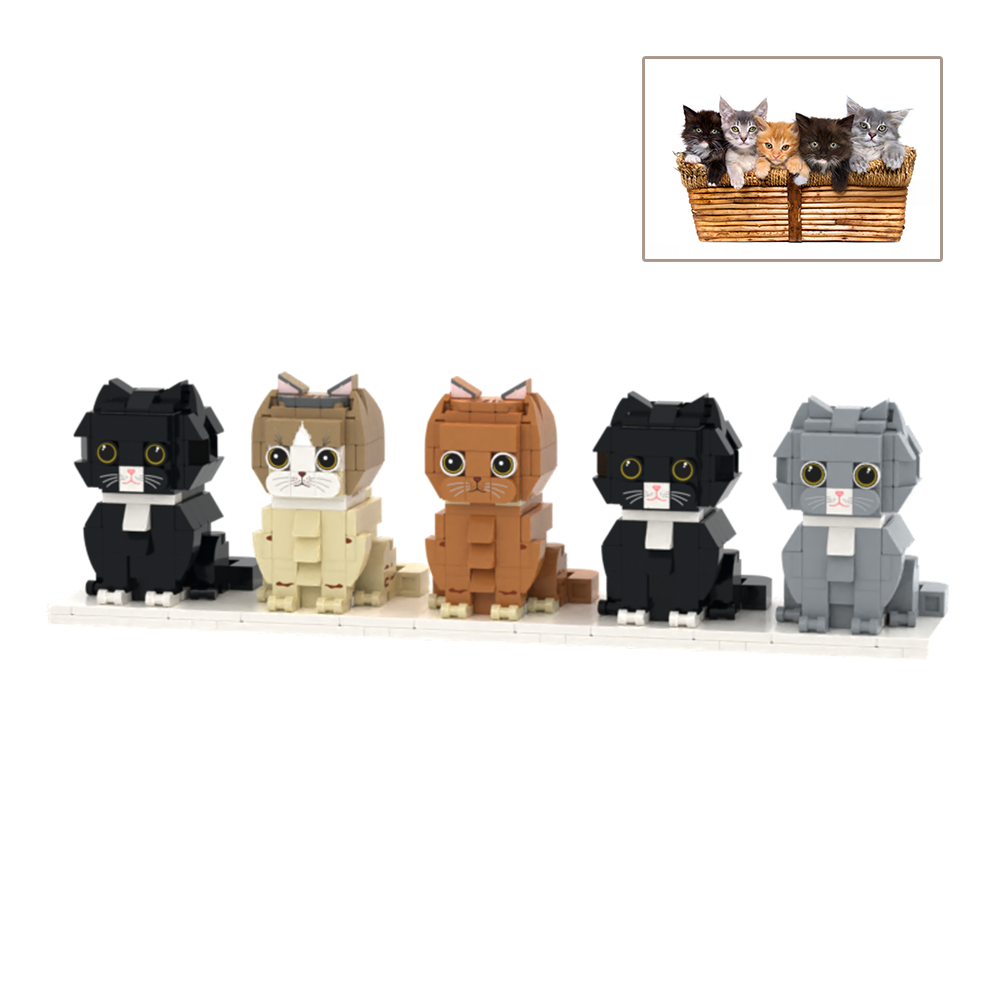 Persaonalized Cat Dog Full Body Brick Figures Pet Family Gift