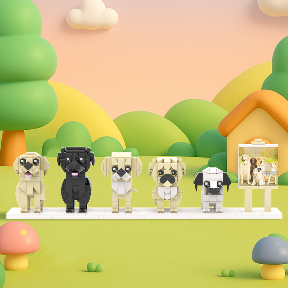 Persaonalized Cat Dog Full Body Brick Figures Pet Family Gift