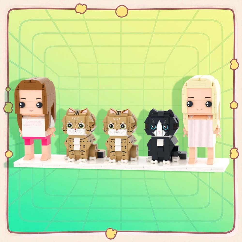 Customizable Full Body 2 People Brick Figures Persaonalized Brick Figures with  Pets Gift for Couple