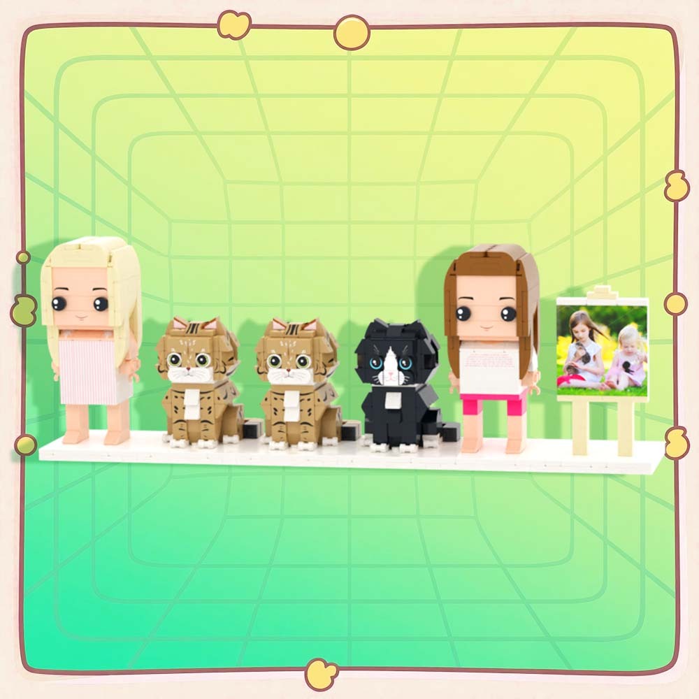 Customizable Full Body 2 People Brick Figures Persaonalized Brick Figures with  Pets Gift for Couple