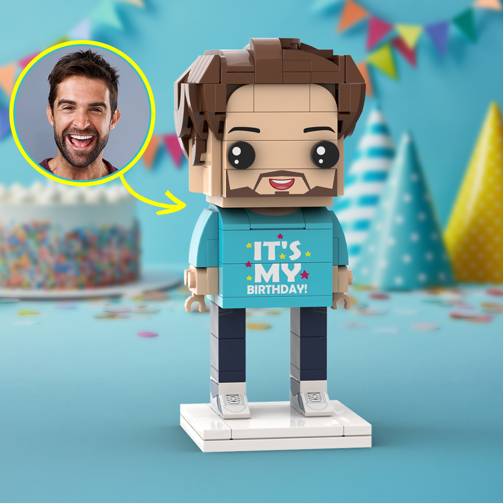 Customized Head 1 Person Birthday Brick Figures Small Particle Block Toy Gift For Birthday