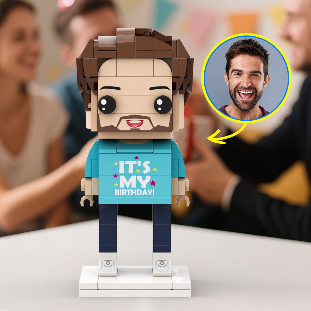 Customized Head 1 Person Birthday Brick Figures Small Particle Block Toy Gift For Birthday