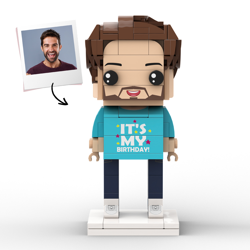 Customized Head 1 Person Birthday Brick Figures Small Particle Block Toy Gift For Birthday