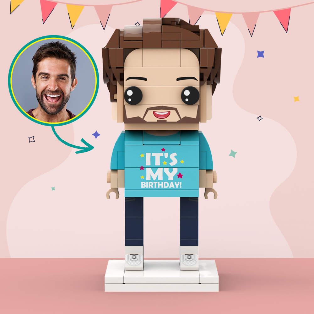 Customized Head 1 Person Birthday Brick Figures Small Particle Block Toy Gift For Birthday