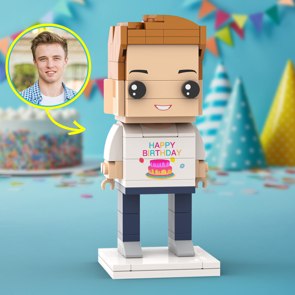 Customized Head 1 Person Birthday Brick Figures Small Particle Block Toy Gift For Birthday