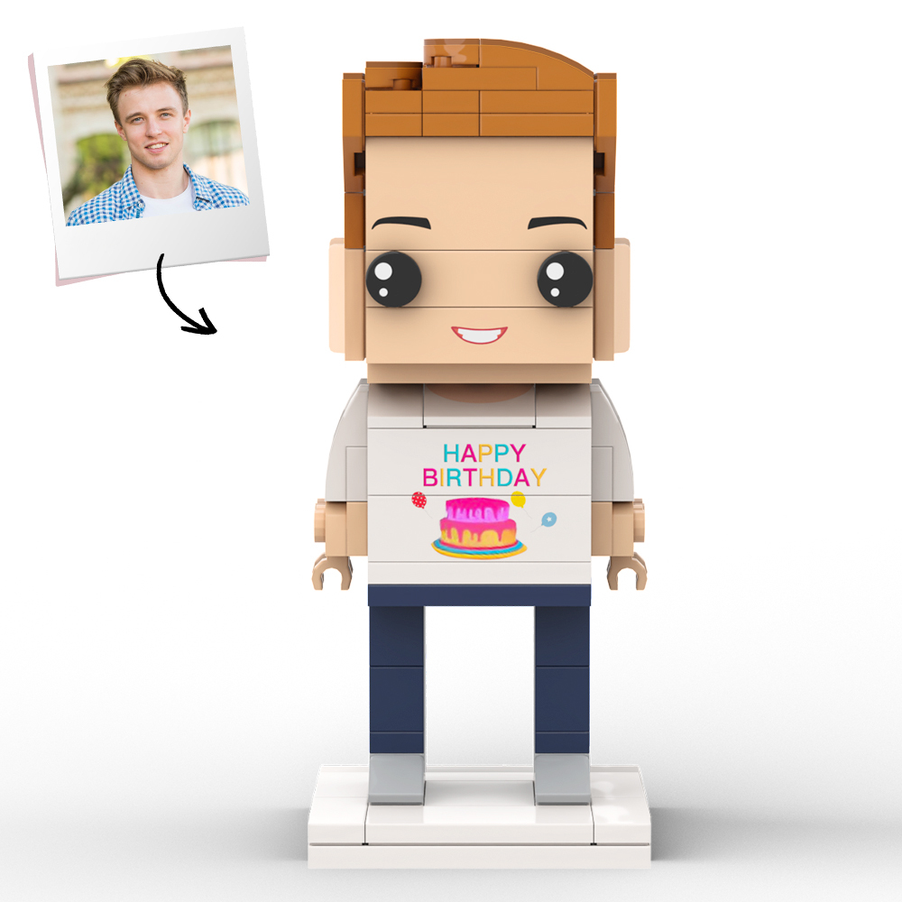 Customized Head 1 Person Birthday Brick Figures Small Particle Block Toy Gift For Birthday