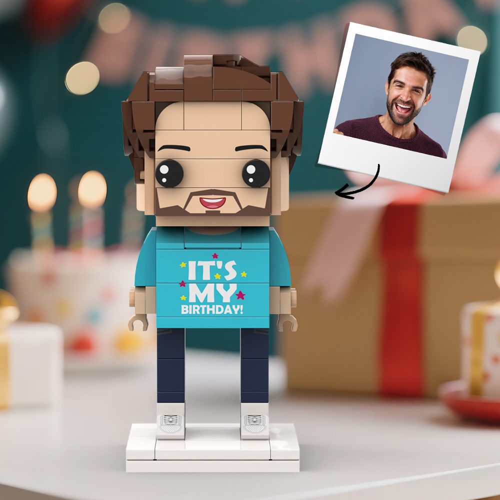 Customized Head 1 Person Birthday Brick Figures Small Particle Block Toy Gift For Birthday