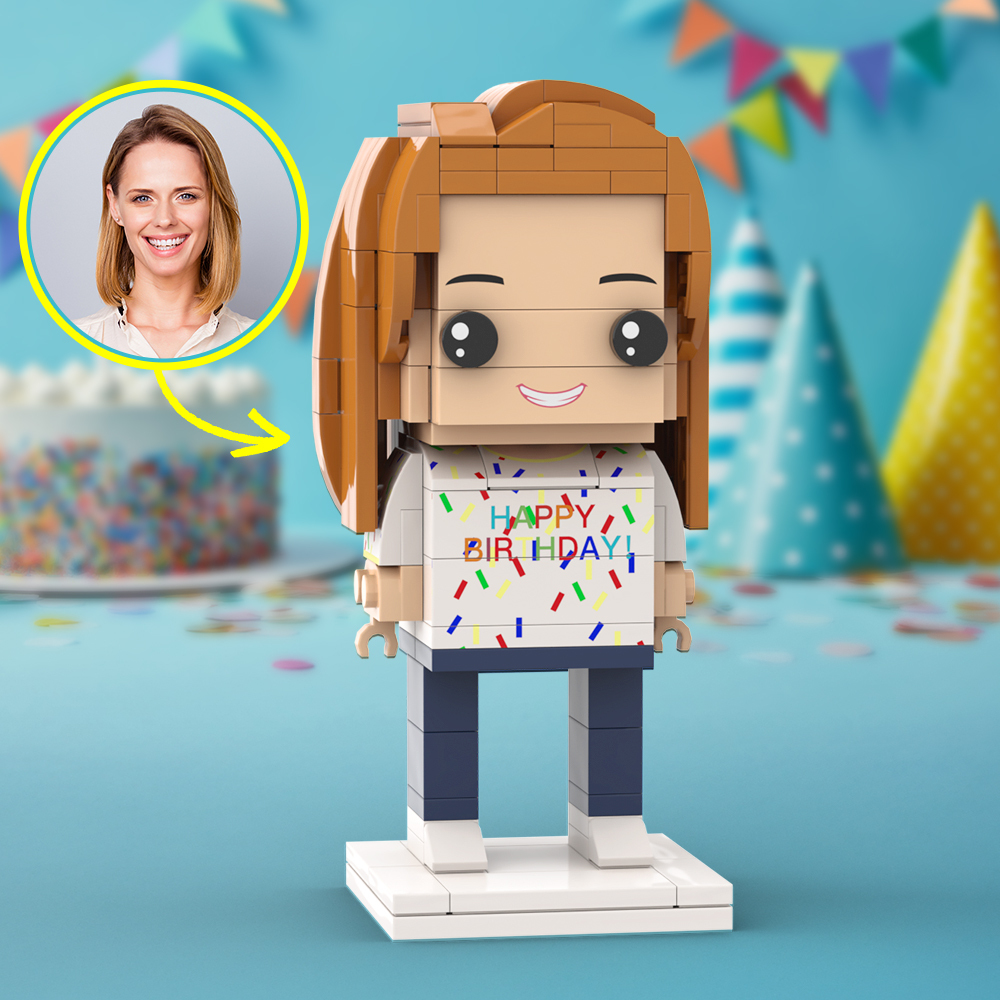 Customized Head 1 Person Birthday Brick Figures Small Particle Block Toy Gift For Birthday