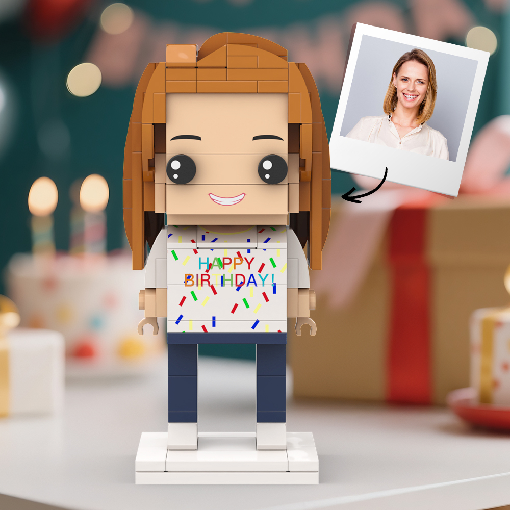 Customized Head 1 Person Birthday Brick Figures Small Particle Block Toy Gift For Birthday