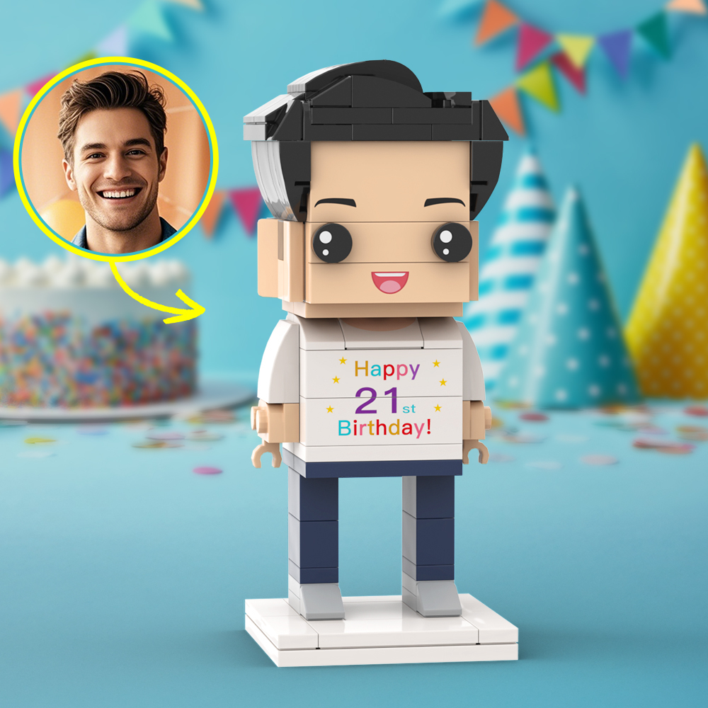 Customized Head 1 Person Birthday Brick Figures Small Particle Block Toy Gift For Birthday