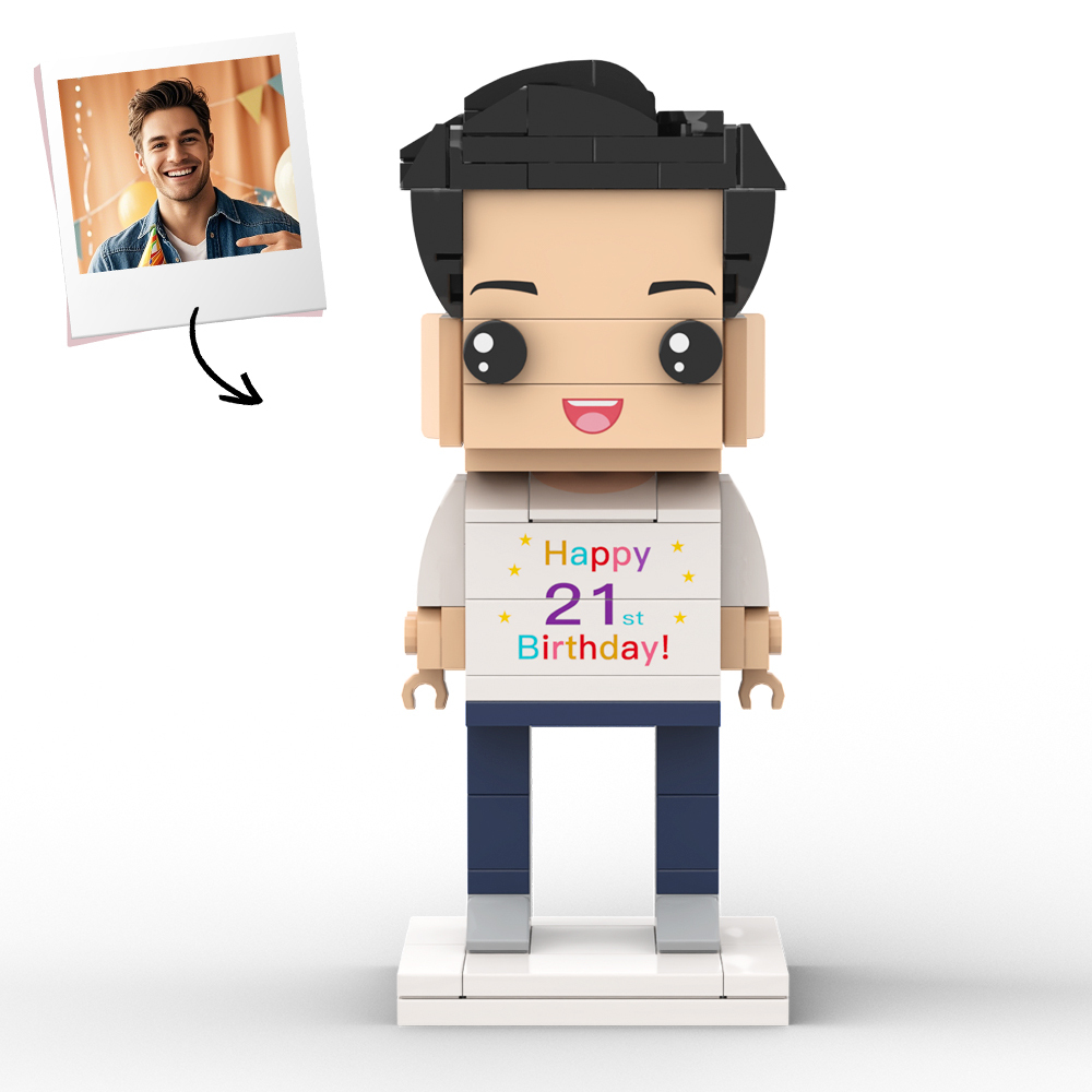 Customized Head 1 Person Birthday Brick Figures Small Particle Block Toy Gift For Birthday
