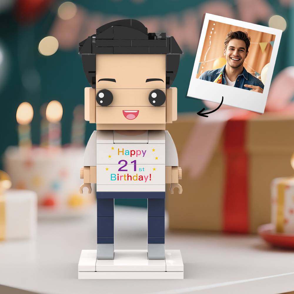 Customized Head 1 Person Birthday Brick Figures Small Particle Block Toy Gift For Birthday