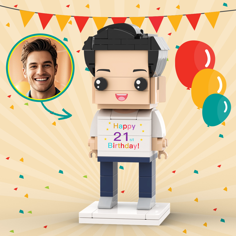 Customized Head 1 Person Birthday Brick Figures Small Particle Block Toy Gift For Birthday