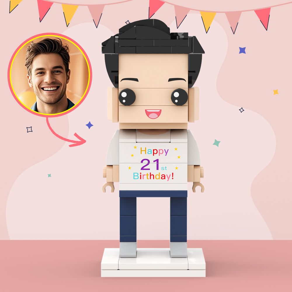 Customized Head 1 Person Birthday Brick Figures Small Particle Block Toy Gift For Birthday