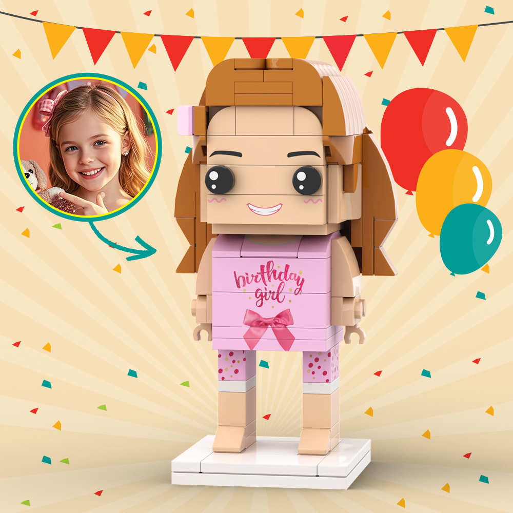 Customized Head 1 Person Birthday Brick Figures Small Particle Block Toy Gift For Birthday