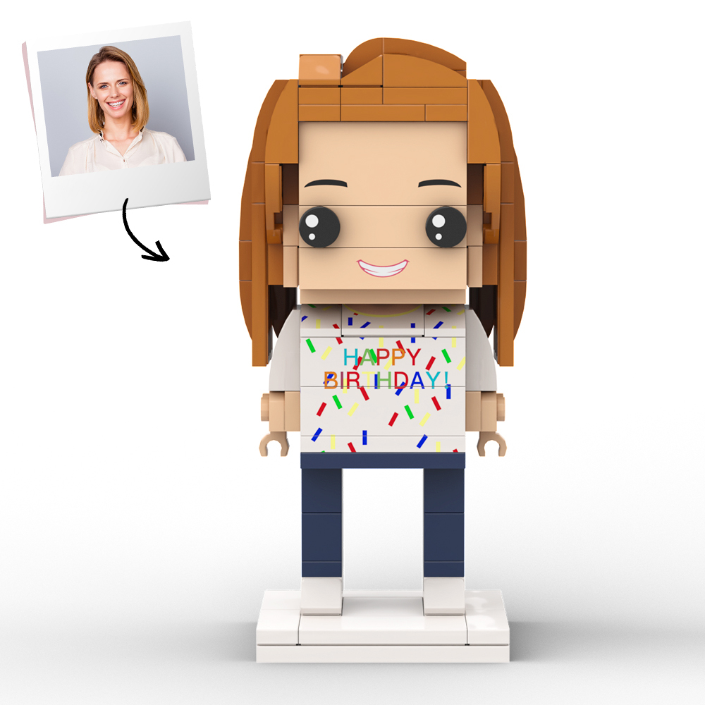 Customized Head 1 Person Birthday Brick Figures Small Particle Block Toy Gift For Birthday