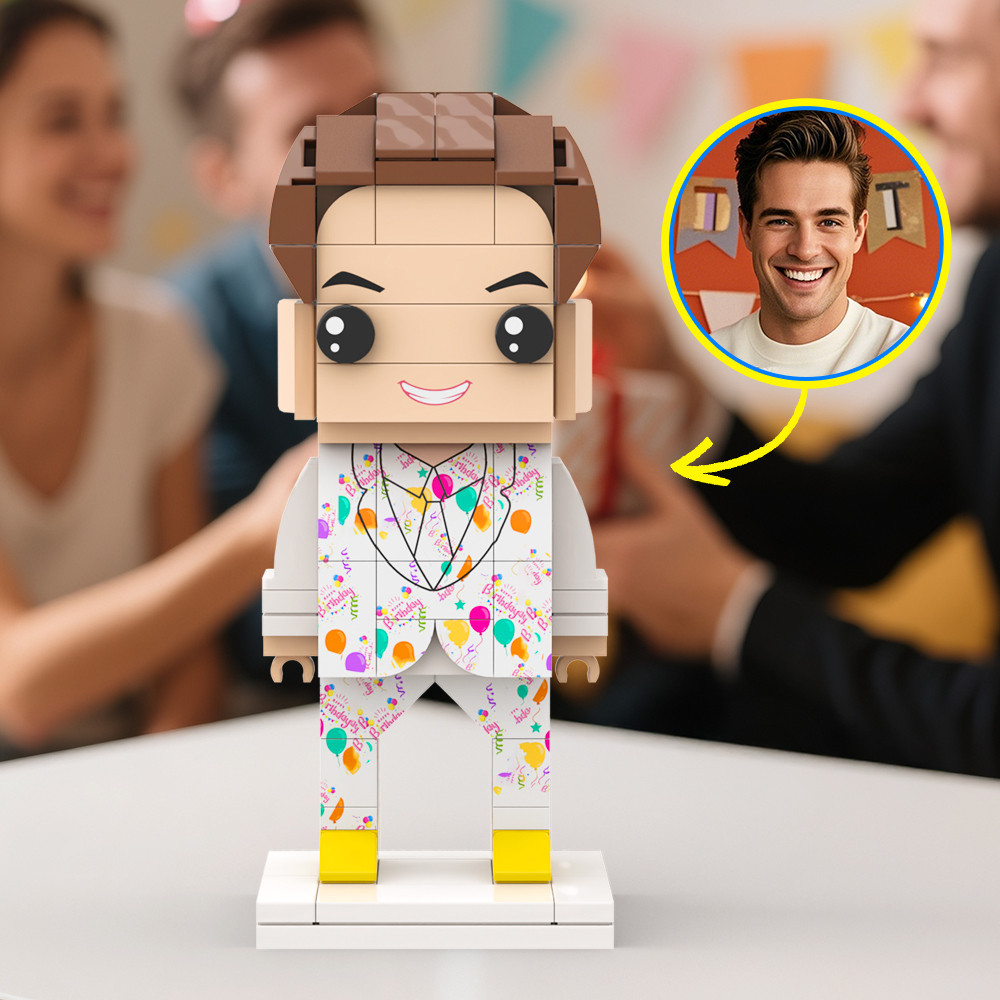 Customized Head 1 Person Birthday Brick Figures Small Particle Block Toy Gift For Birthday