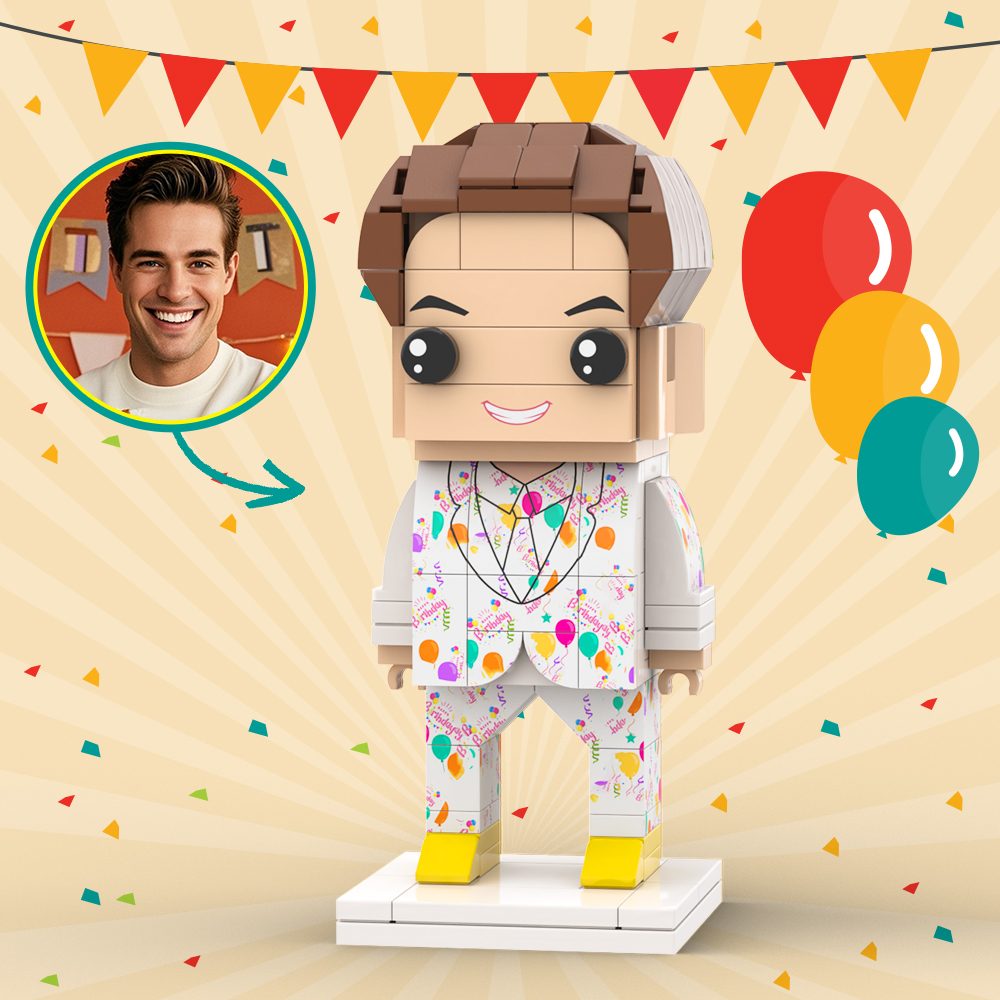 Customized Head 1 Person Birthday Brick Figures Small Particle Block Toy Gift For Birthday
