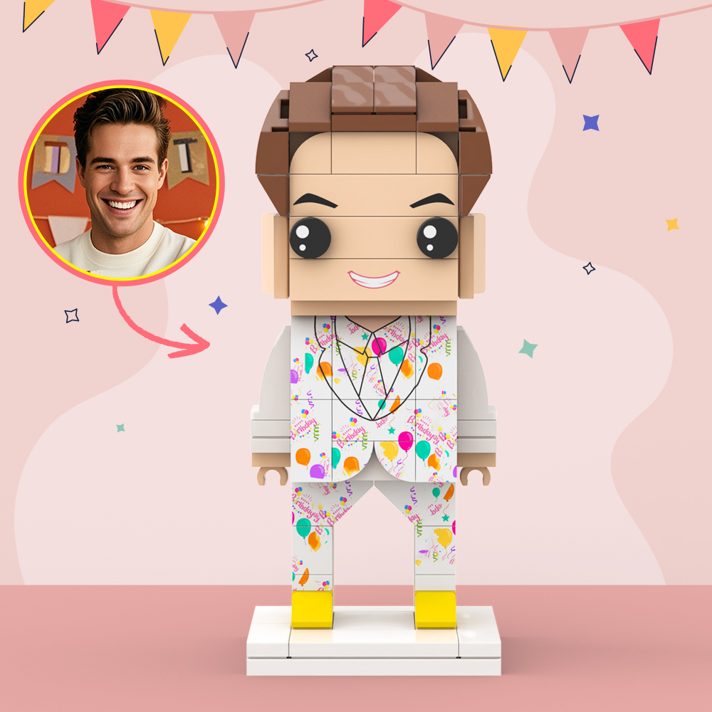 Customized Head 1 Person Birthday Brick Figures Small Particle Block Toy Gift For Birthday