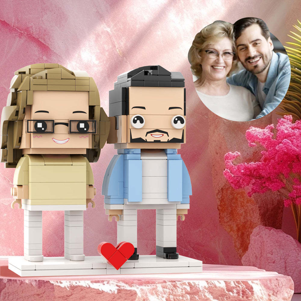 Mother's Day Gifts Customizable Fully Body 2 People Custom Brick Figures Mom & Son Brick Figures Gift For Mom - minebrickus