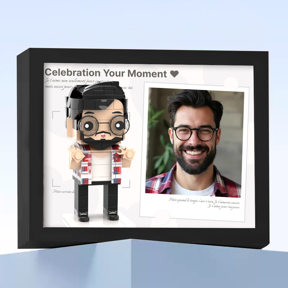 Fully Body 2 People Custom Brick Figures Photo Framed