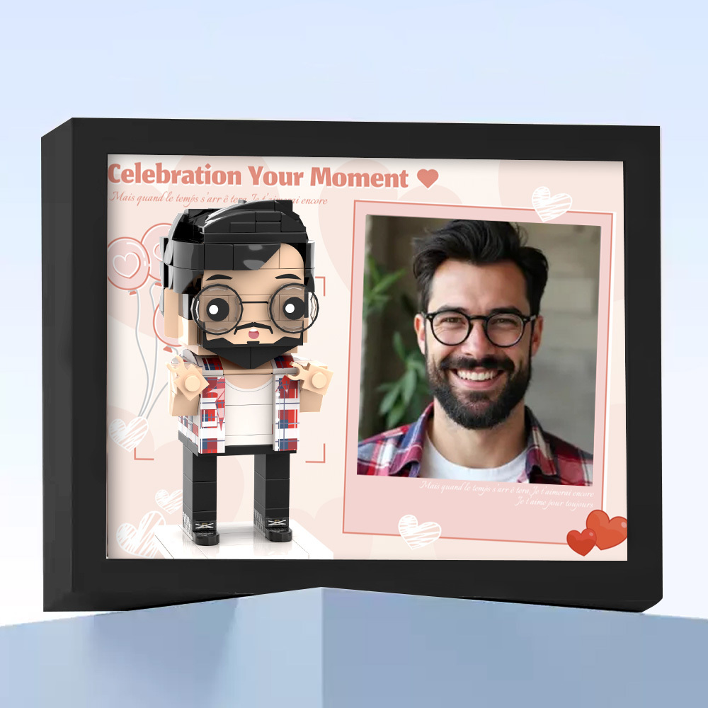 Fully Body 2 People Custom Brick Figures Photo Framed