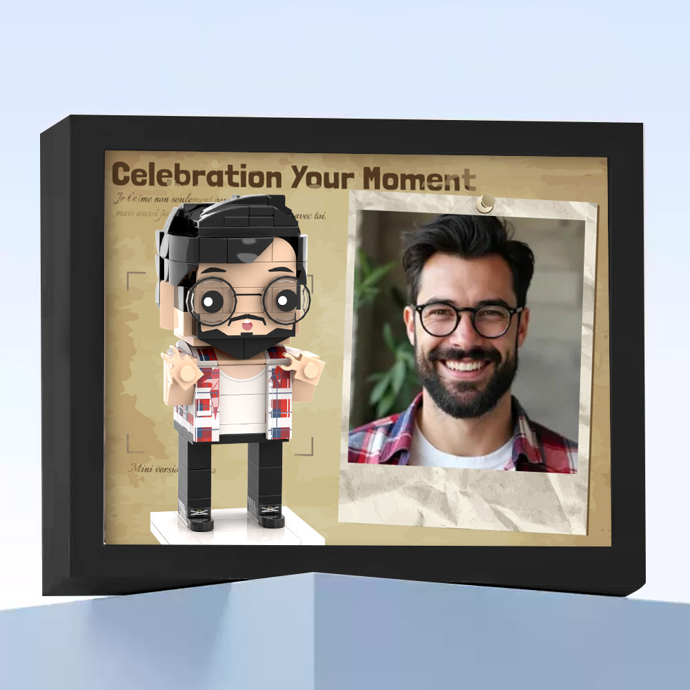Fully Body 2 People Custom Brick Figures Photo Framed