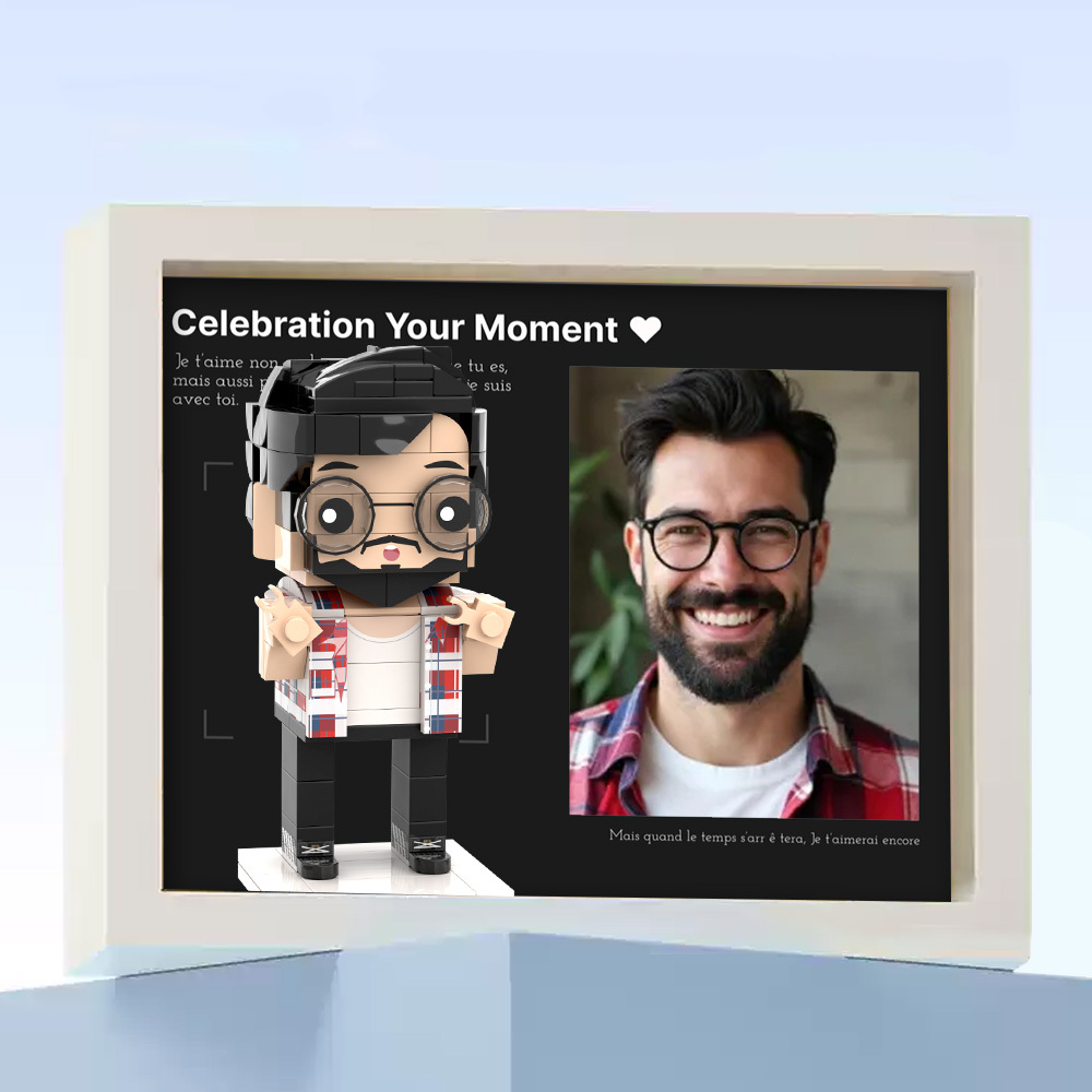 Fully Body 2 People Custom Brick Figures Photo Framed