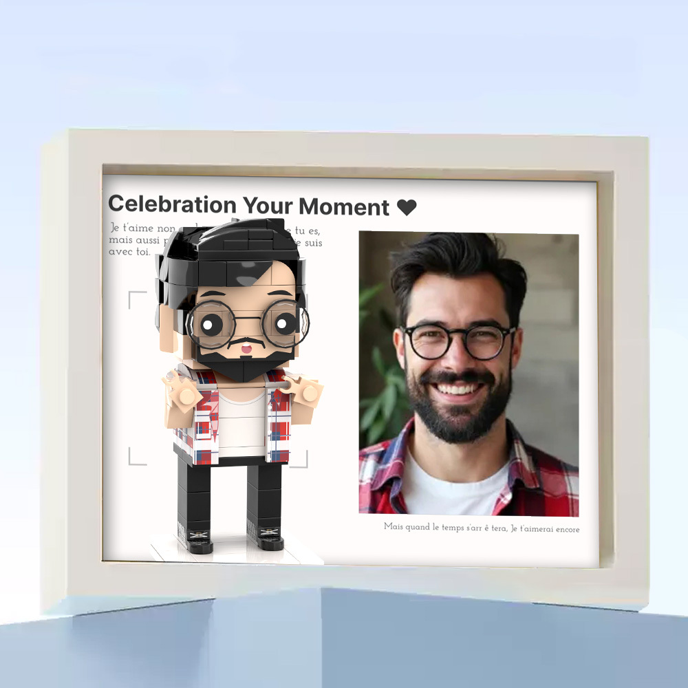 Fully Body 2 People Custom Brick Figures Photo Framed