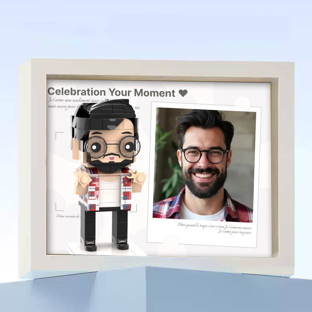 Fully Body 2 People Custom Brick Figures Photo Framed