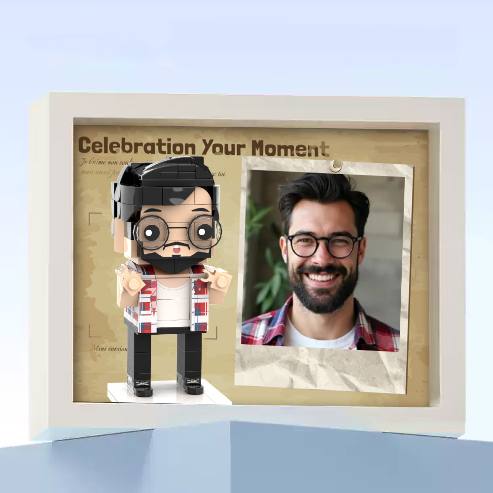 Fully Body 2 People Custom Brick Figures Photo Framed