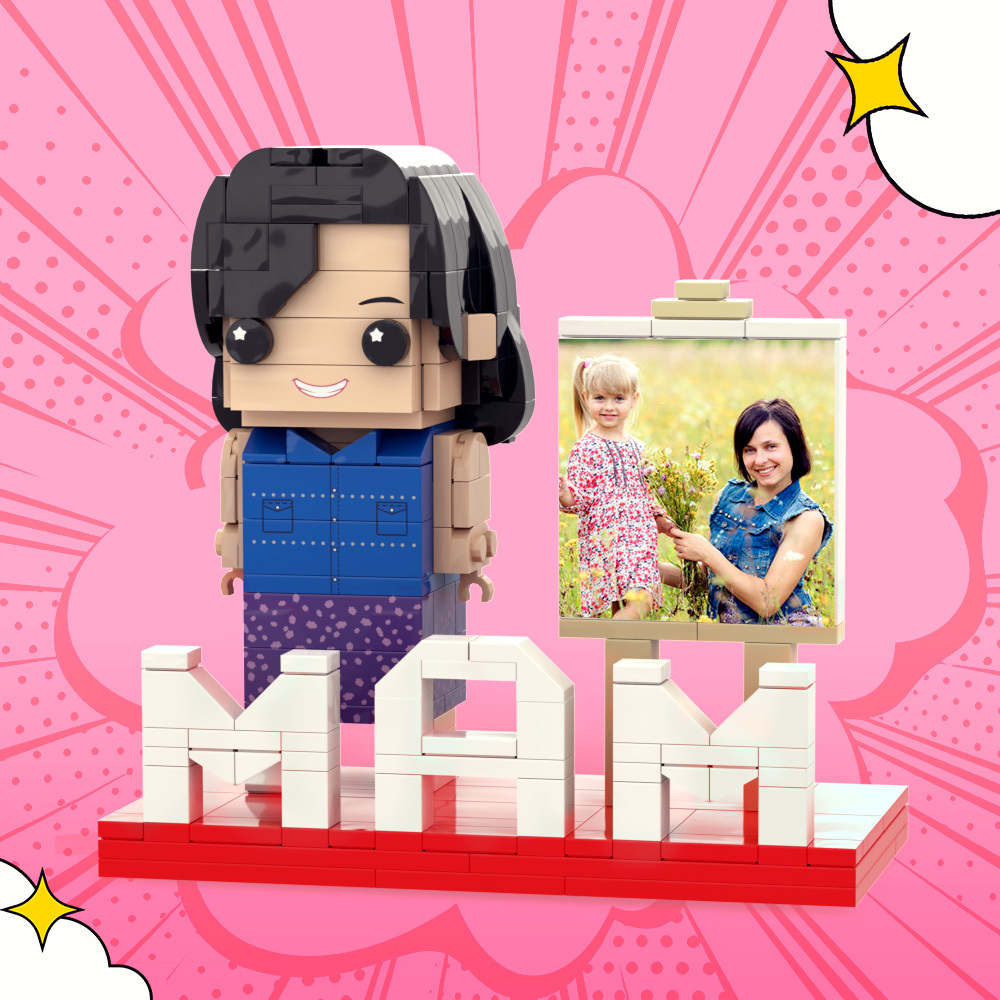 Custom Brick Figures for Mother's Day Gift With LOVE Full Body Customizable 1 People