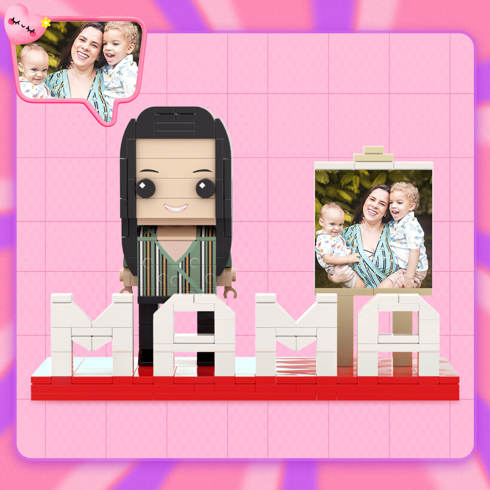 Custom Brick Figures for Mother's Day Gift With LOVE Full Body Customizable 1 People