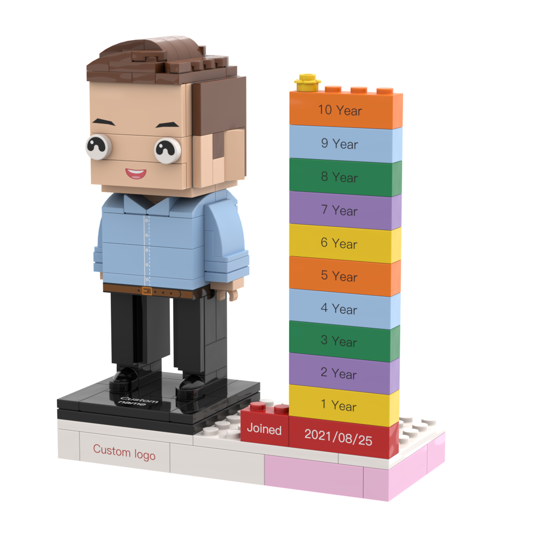 Custom Business Award Engraved Brick Figure For Employee Recognition or Gift Personalized With Names/ Logos/ Dates  ?