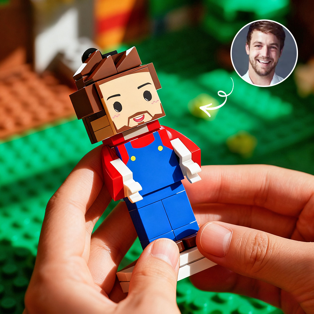 Personalized Head Brick Figure Superhero Custom Mini Brick Figures Small Particle Block Keychain Bag Charm