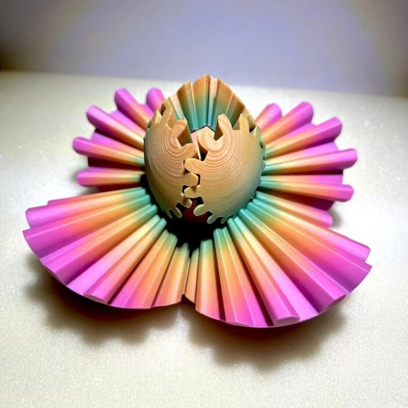 3D Printed Gear Ball Sphere Fidget-Transformable Desk Toy, Colorful Gradient, Christmas Birthday Cool Gifts for Dad Kids boy girl Ruvenbal - 