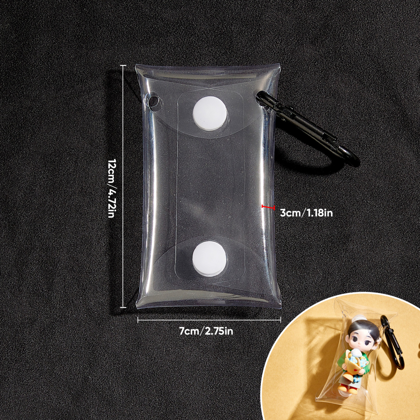 (Fits 8cm Figures) PVC Keychain Display Pouch Style A - 