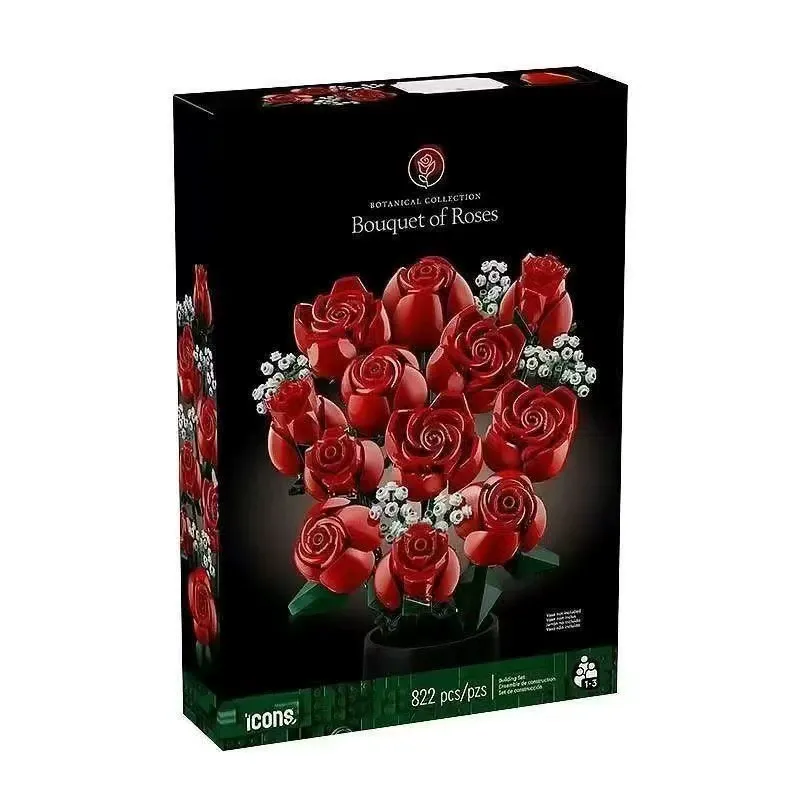 Eternal Bloom Gift for Christmas & Home Décor Flower Bouquet Building Blocks