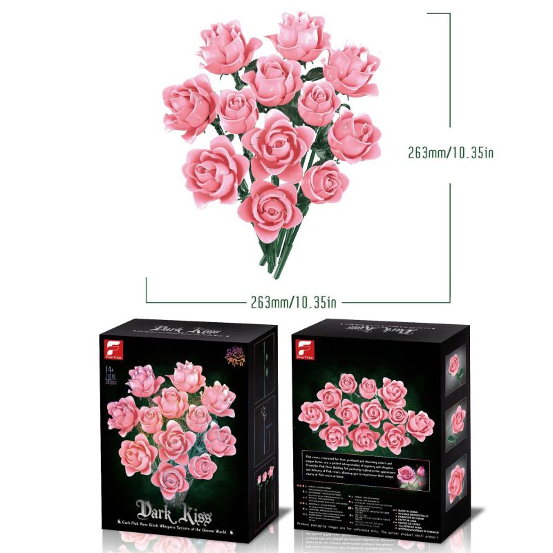 Black Rose Bouquet Building Blocks, Blue Enchantress Eternal