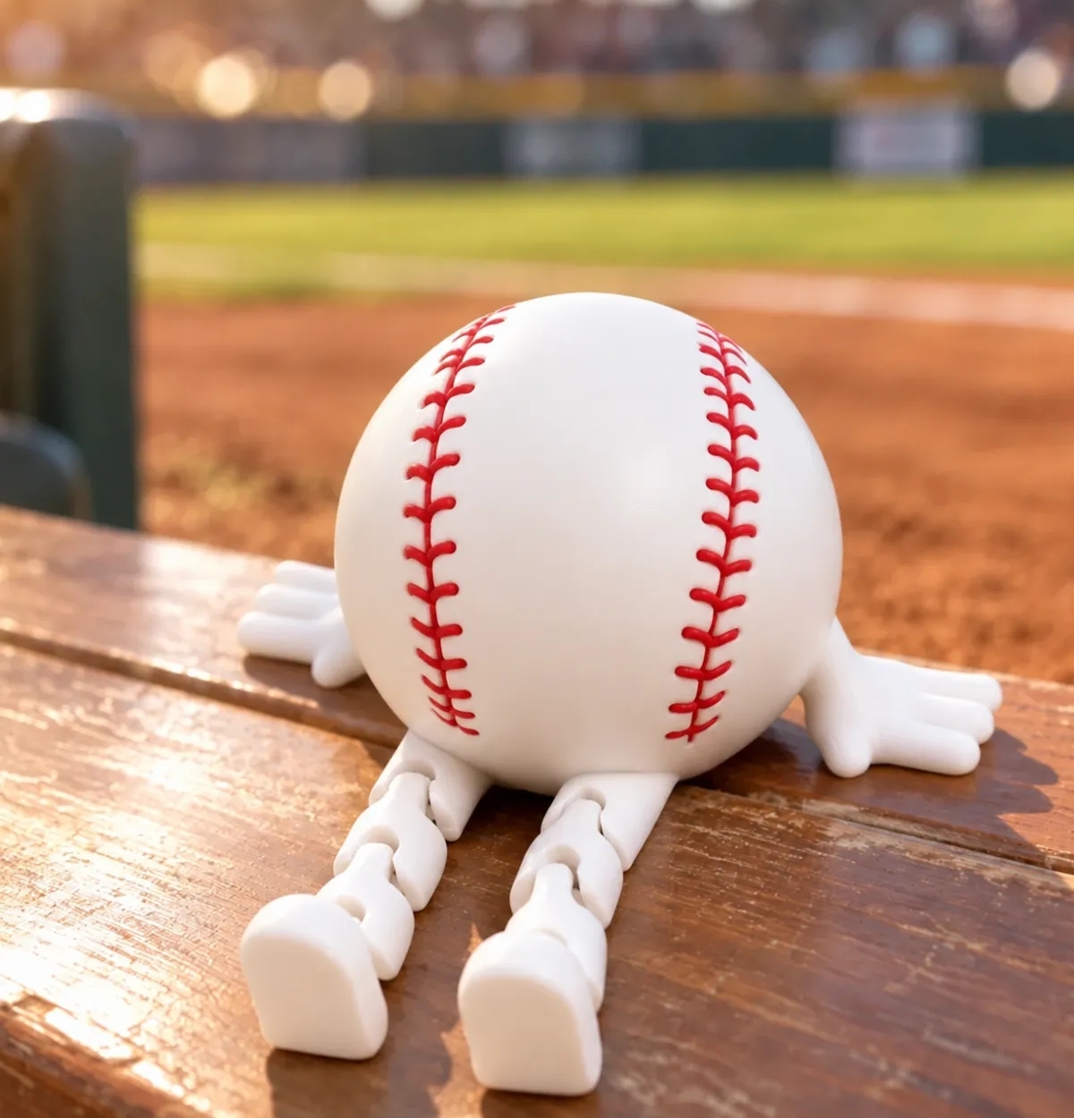 Articulated Sports Ball Desk Buddies – 3D Printed Sitting Fidget Figurines