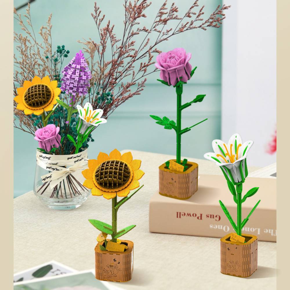 DIY Wooden Flower Puzzle 3D Puzzle Mother's Day Gifts for Mum -