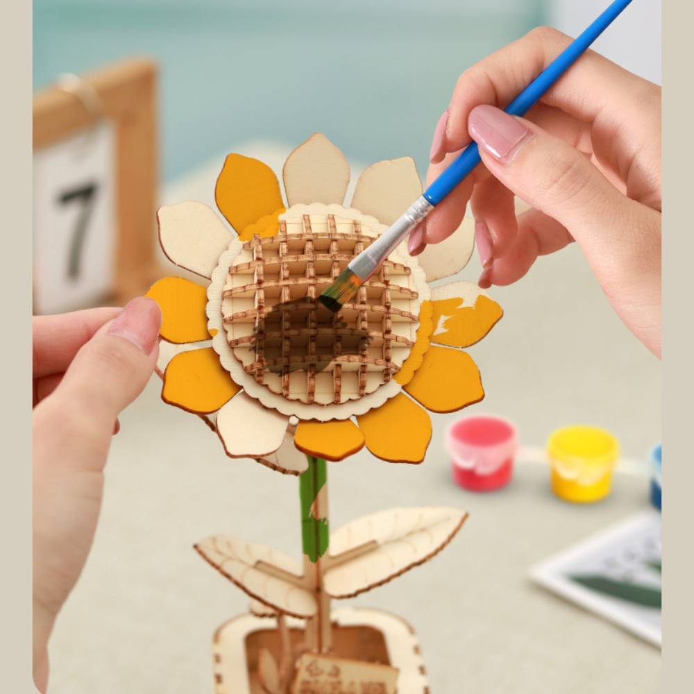 DIY Wooden Flower Puzzle 3D Puzzle Mother's Day Gifts for Mum -