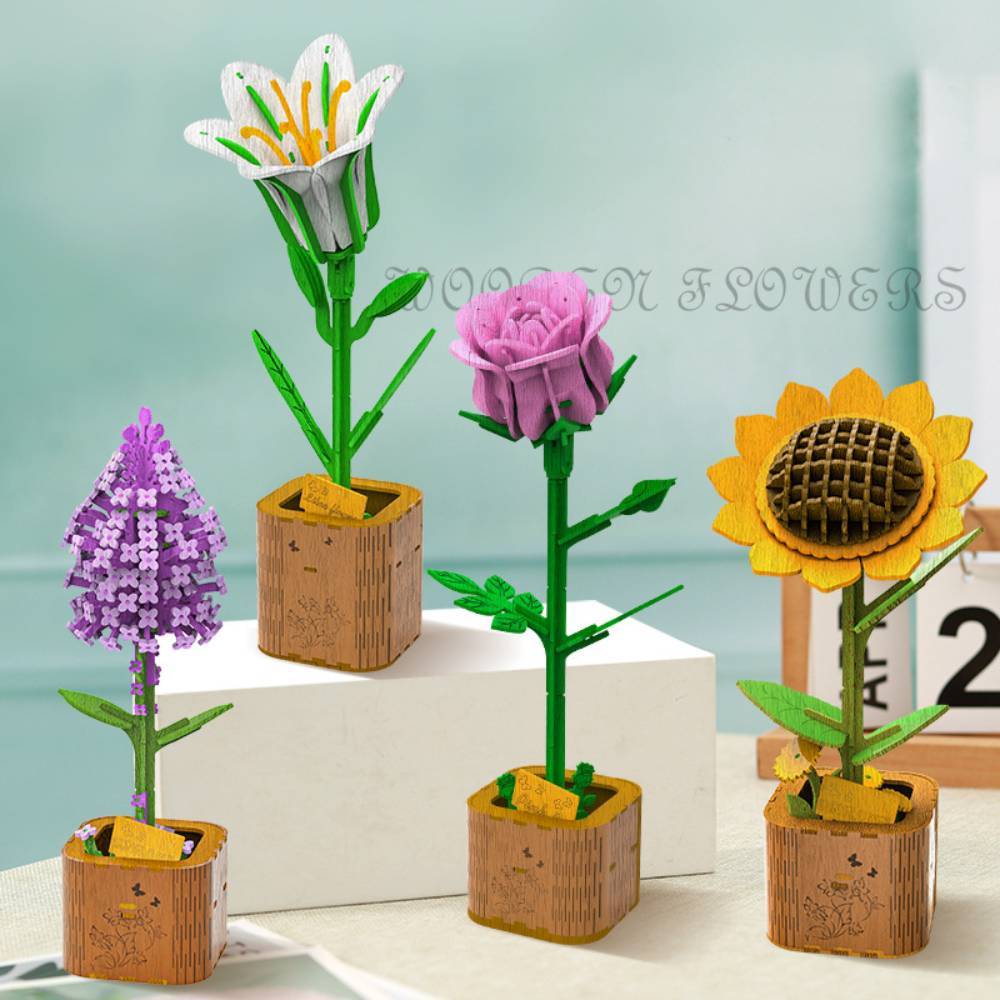 DIY Wooden Flower Puzzle 3D Puzzle Mother's Day Gifts for Mum -