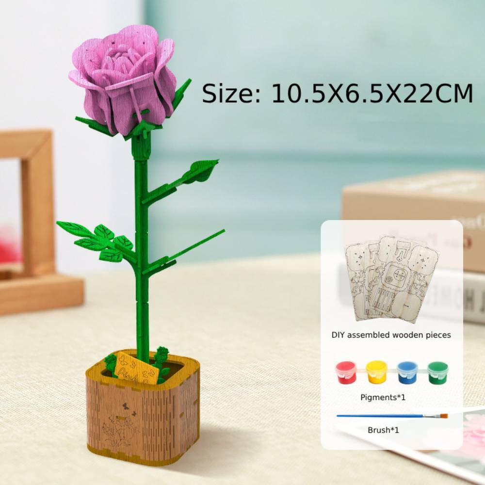 DIY Wooden Flower Puzzle 3D Puzzle Mother's Day Gifts for Mum -