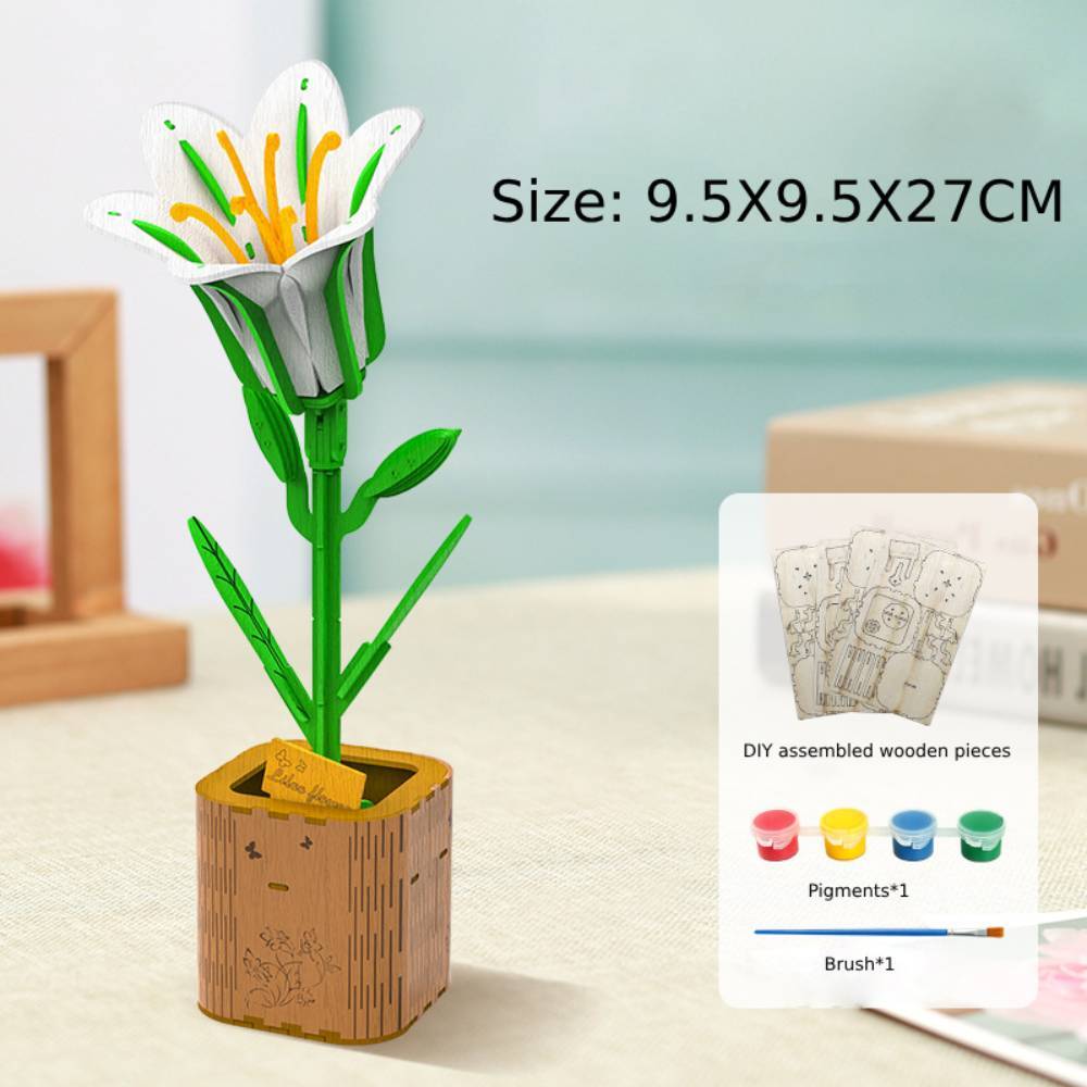 DIY Wooden Flower Puzzle 3D Puzzle Mother's Day Gifts for Mum -