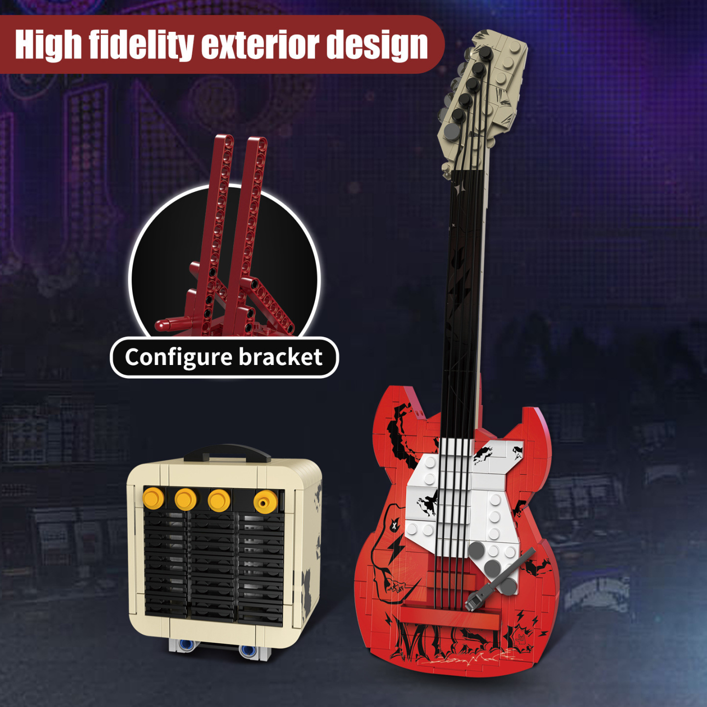 Bluetooth Brick Rock Guitar Speaker Brick Music Toy For Him Gift For Music Lovers